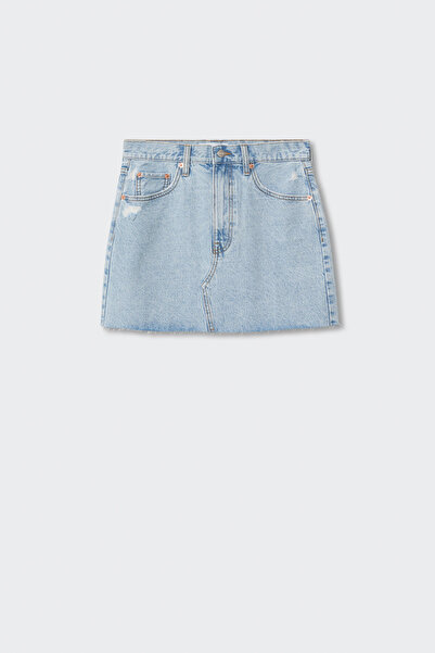 MANGO Woman Синя жіноча спідниця 37030034