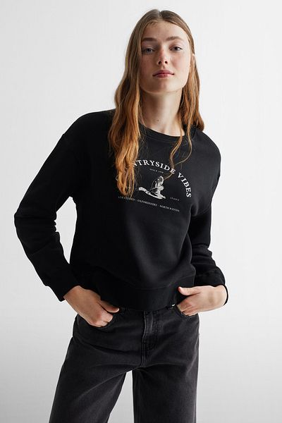 MANGO Kids Schwarzes Sweatshirt für Mädchen