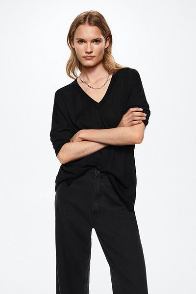 MANGO 37013790 Pulovere și cardigane Negru
