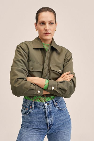 MANGO Khakifarbene Damenjacke 27033269
