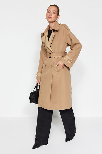 Trendyol Collection Mink Oversize Wide Cut Water Repellent Trench Coat TWOAW24TR00029