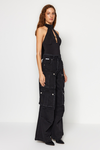 Trendyol Collection X Sagaza Studio Anthracite Cargo Pocket farmer TCLAW24JE00004