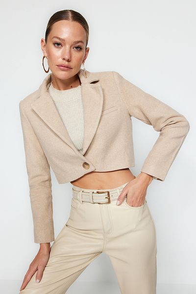 Trendyol Collection Kurtka marynarska o kroju taupe TWOAW24BC00072