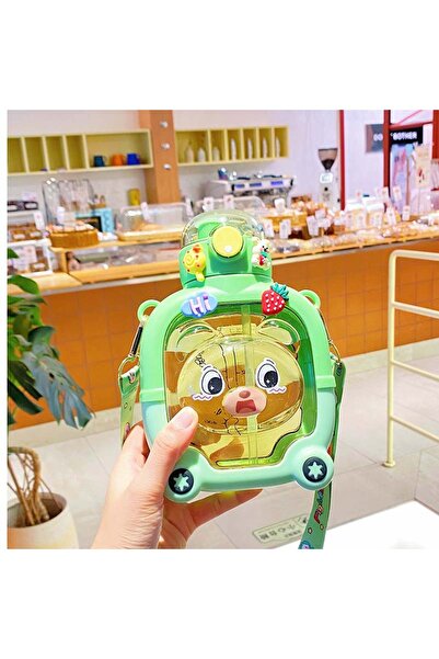 TeknoClass زجاجة مياه لطيفة على شكل دمية دب سعة 1000 مل - خالية من مادة BPA و...