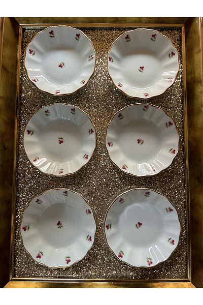 Porland Hercai Pink Tea Plate 6 Pieces