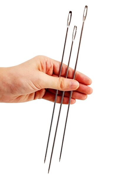 Metler Flat Needle Without Sack 25 Cm & 25 Cm Long With Big Hole Needle Witho...