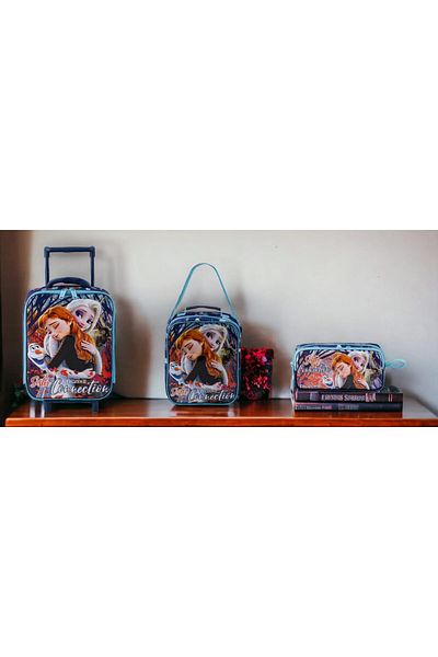 Frozen Kindergarten Bag with Squeegee Box Connection, Lunch Bag and Pencil Case