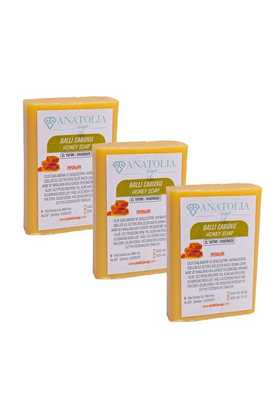 Anatolia Soap Economic Package of 3 Natural Honey Soaps