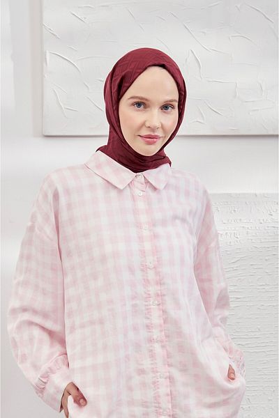 ARMANDA Italian Jacquard Shawl-New Season Geometric Pattern Jacquard Shawl Series-Burgundy
