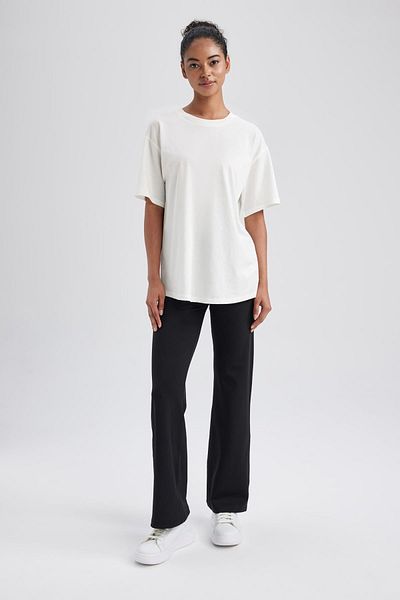 DeFacto Fit Sportsman Jogger Φούτερ Φαρδύ φαρδύ πόδι Basic ίσιο ύφασμα Skuba Diver A0566ax23au