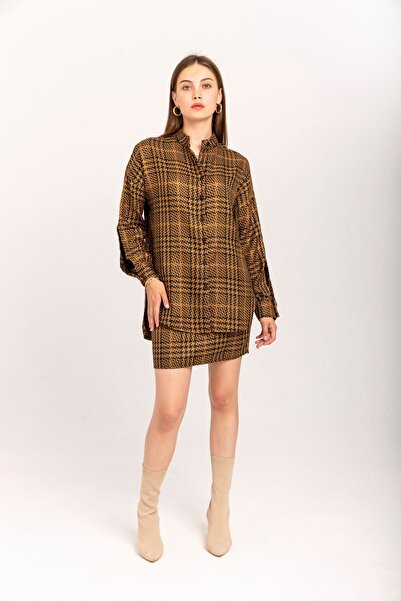 TakıDolabı تنورة نسائية من القماش المنقوش بحجم صغير منقوشة باللون الجملي