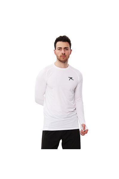 raru White Importo Technical Performance Long Sleeve Sports T-shirt