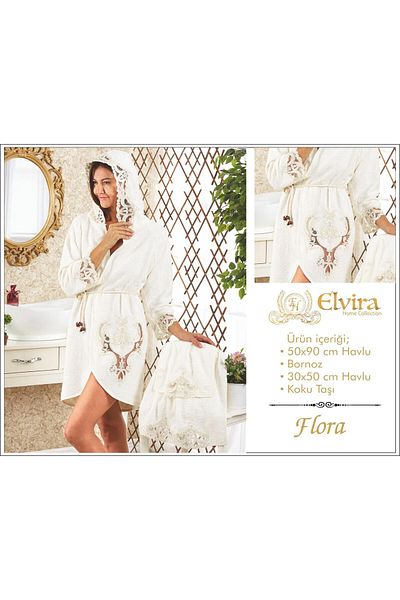 ELVİRAHOME Luxury French Lace Honeymoon Bathrobe