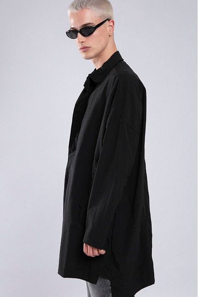 XHAN Trench oversize Parachute negru 3YXE4-47586-02