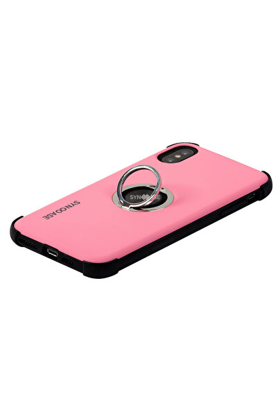 SyncCase Iphone Xs Max Kılıfı Ile Uyumlu Telefon Kılıfı Darbeye Dayanıklı Telefon Kabı Pembe