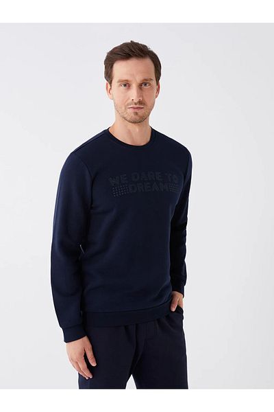 LC Waikiki LCWAIKIKI - Κλασικό ανδρικό φούτερ - Crew λαιμόκοψη, μακρυμάνικο, στάμπα