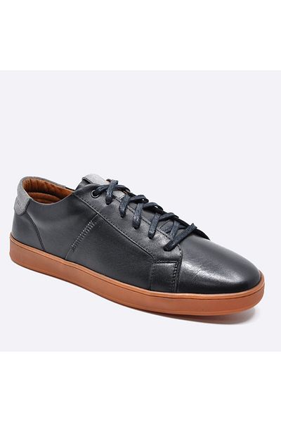 Fosco Genuine Leather Black Sneaker Sports Men's Shoes 9882 100