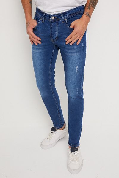 Newtime Мъжки дънки Skinny Fit Lycra Claw Blue