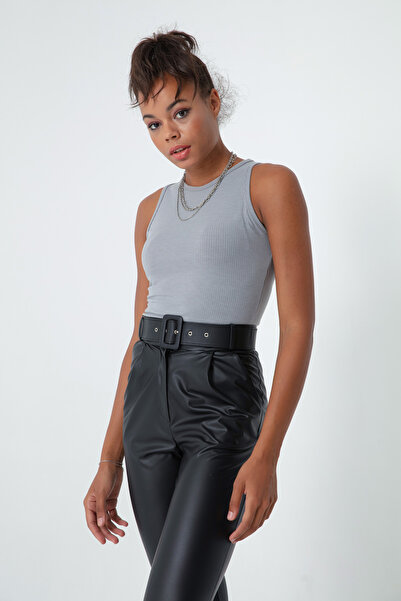 Lafaba Női szürke pántos kötött blúz