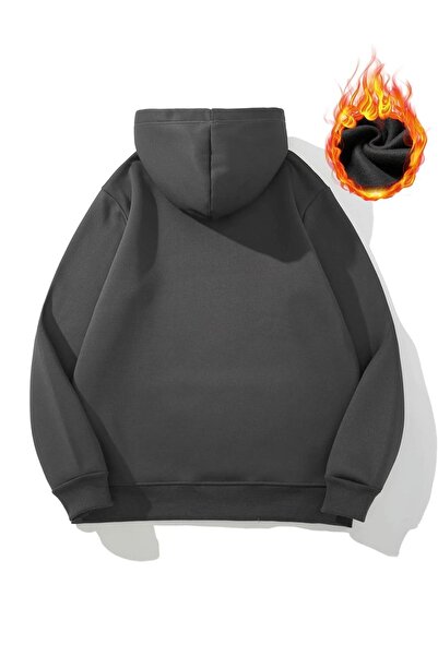 Benisengiydir Світшот унісекс антрацитовий Appalachion з принтом з 3 ниток з капюшоном