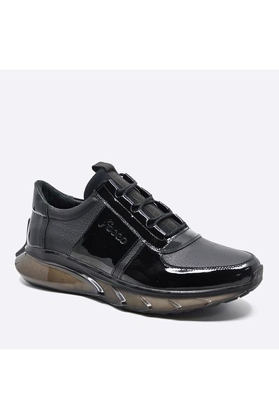 Fosco Genuine Leather Sneaker Men's Shoes Black 9873 100