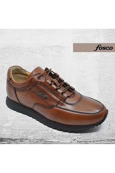 Fosco Genuine Leather Tan Sneaker Men's Shoes 2773 686
