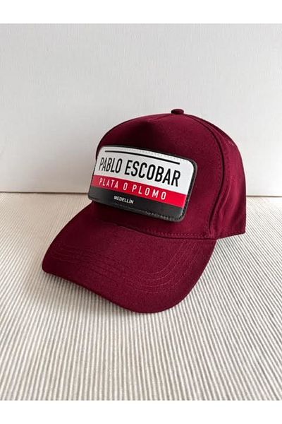 CosmoOutlet Pablo Escobar Claret Red Hat with Slogan and Removable Logo Adjustable Unisex Sticker