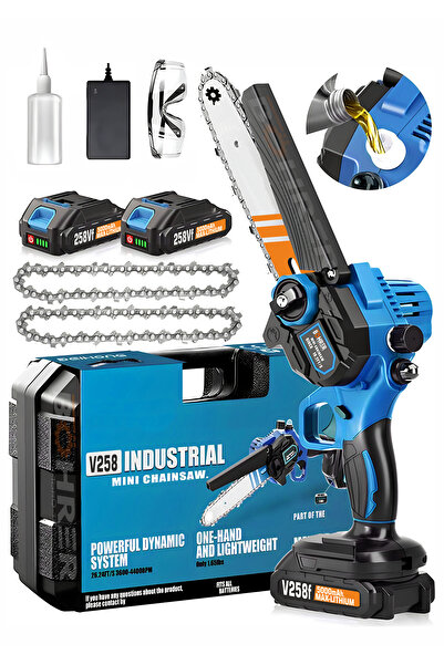 BÖHRER PROFESYONEL ÇİFT AKÜLÜ 8'' 25cm ŞARJLI AKÜLÜ BUDAMA TESTERESİ ODUN KES...