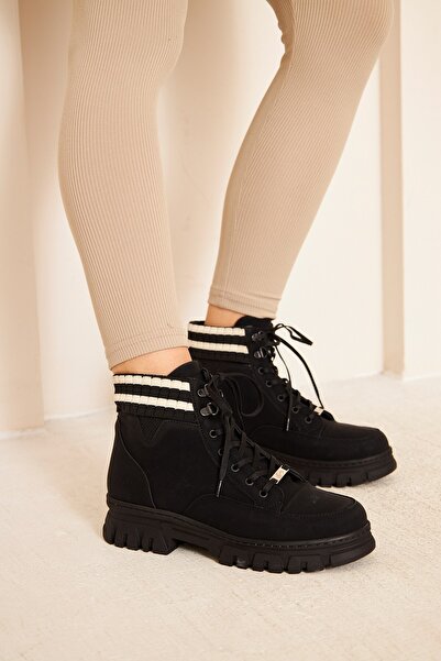 AlbiShoes Kaymaz Taban Soğuk Geçirmez Suya Dayanıklı Çoraplı Kadın Bot Postal...