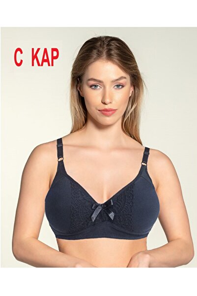 A&K ZÜMRA Cupă subțire, fără sârmă, fără suport, sutien cu cupă C, negru