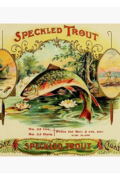 Universal Antichitate din 1905, pictură decorativă din lemn cu pescuit la mus...