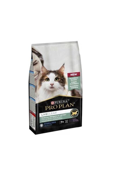 Pro Plan LiveClear Kısırlaştırılmış +7 Yaş Üzeri Hindi Etli Kedi Maması 1,4 Kg