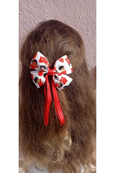 Generic Brand 23 April, National Feast Themed Handmade Satin Bow School Buckle