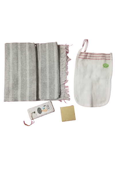 CNGZSHOP Peştemal, Zeytinyağlı Doğal Sabun,kese,topuk Taşı Gelin Hamamı Seti 4lü Set