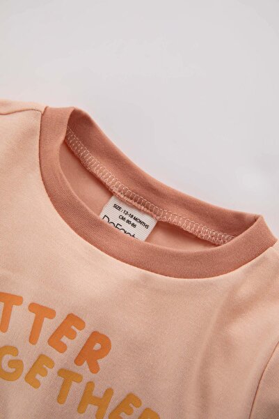 DeFacto Kız Bebek Yiyecek Baskılı Uzun Kollu Premium 2'li Pijama Takımı