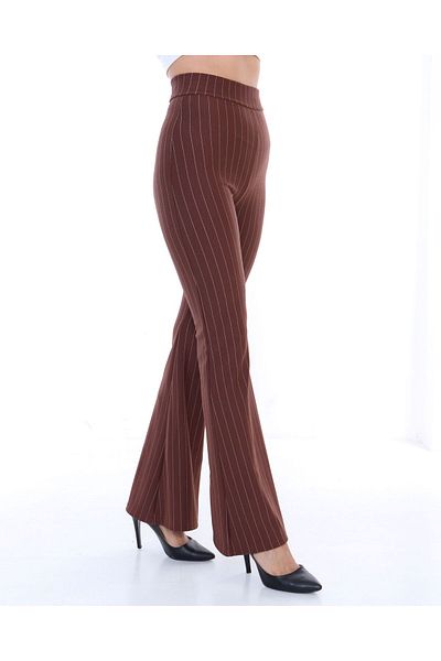 CELEN CIL CELEN/CIL Women's high waist striped spanish leg pants