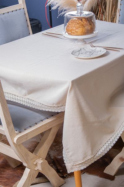 vivamaison Linen Lace Tablecloth