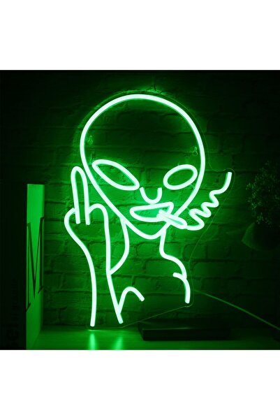 tabellam Uzaylı Allien Neon Tabela Neon Led Yazı Dekoratif Aydınlatma - Duvar...