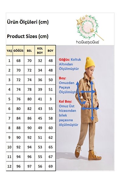 hoQuspoQus Erkek Çocuk Kanvas Trençkot (TABA)