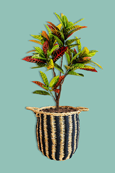 MONTESEV Papatya Hasır Saksılık Saksı Kılıfı Çok Amaçlı Sepet Düzenleyici Sak...