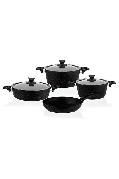 Taç Mastercook-point 10 Piece Cookware and Saucepan Set Black