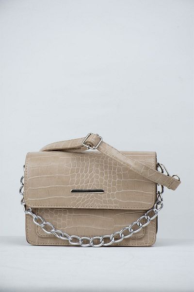 MEİZEN Mink Women's Crocodile Pattern Clutch Baguette Chain Strap Bag