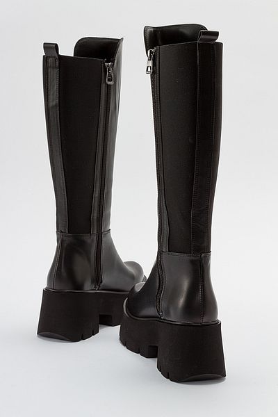 LuviShoes Schwarze Lederstiefel für Damen