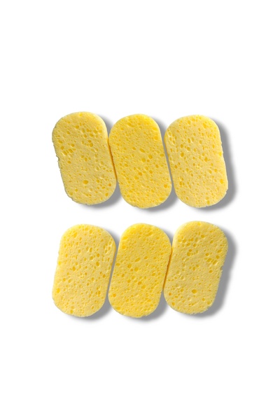 Croc 2005 إسفنجة تنظيف الوجه والمكياج الطبيعية 6 قطع بيضاوية