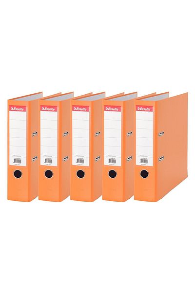 Esselte Large Plastic Folder (9940) Orange 5 Pack