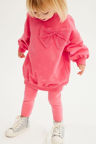 Next Baby 100% Cotton Pink Sweatshirt Top and Bottom Set
