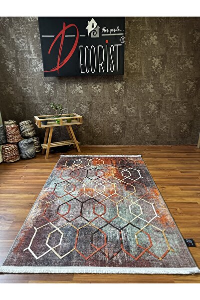 DECORİST NAKIŞLI YIKANABİLİR KAYMAZ ÖZELLİKLİ DOKUMA TABAN DEKORATİF SALON HA...