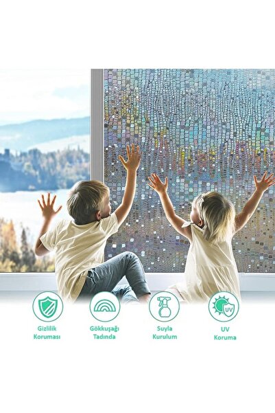 DEMEYA Cam Serisi Vitray Görünüm Için Kendinden Yapışkanlı Cam Kaplama Folyosu (5mx45cm)