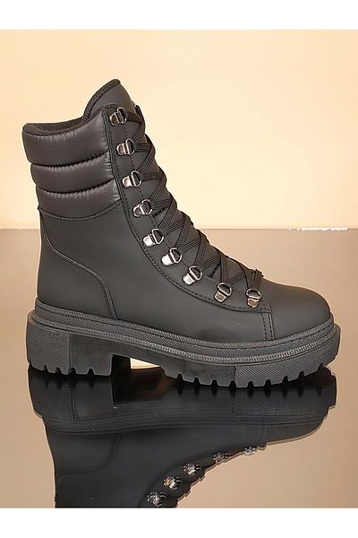 Konfores 1721-218058 Cizme cu talpă cauciuc Ghete sport NEGRE
