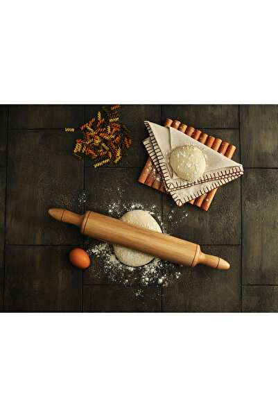 Hedisam Ahşap Vernikli Kalın Sabit Fırıncı Merdanesi